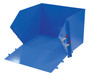 Vestil Steel Light Duty Self Dumping Hopper with Fold Down Front - 1-1/2 Cubic Yard 2000 lb - Blue