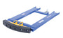 Vestil Steel Fork Truck Hook Base - 44 In. Length With Steel/Rubber Push Bumper-Attachment to 2 In. Receiver 15 In. x 28 In. x 5-3/4 In - Blue/Yellow