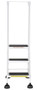 Vestil Steel Commercial Spring Loaded Ladder - 3 Steps 16 In. Wide 58 Degree with Anti-Slip Rubber Mats 300 lb - White