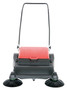Vestil Plastic/Steel Large Belt Driven Manual Brush Sweeper - 9 Gallon - Red/Black