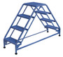 Vestil Steel Double Sided Ladder - 4 Perforated Step 16-13/16 In. Width 350 lb - Blue