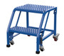 Vestil Steel Standard Slope Ladder No Handrail - 58 Degree 2 Grip Strut 16-13/16 In. Step Width 350 lb - Blue