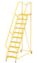 Vestil Steel Maintenance Ladder - 58 Degree 10 Grip Strut 24 In. Step Width 350 lb - Yellow