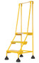 Vestil Steel Commercial Spring Loaded Ladders - 58 Degree 3 Perforated 16 In. Step Width 300 lb - Yellow