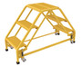 Vestil Steel Double Sided Step Ladder - 3 Perforated 16-13/16 In. Step Width 350 lb - Yellow