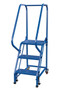 Vestil Steel Standard Slope Ladder - 58 Degree 3 Grip Strut 16-13/16 In. Step Width 350 lb - Blue