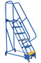 Vestil Steel Standard Slope Ladder - 58 Degree 6 Perforated 16-13/16 In. Step Width 350 lb - Blue