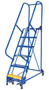Vestil Steel Standard Slope Ladder - 58 Degree 6 Perforated 16-13/16 In. Step Width 350 lb - Blue