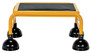 Vestil Steel Commercial Spring Loaded Ladder - 1 Step 16 In. Wide with Anti-Slip Rubber Mat 300 lb - Yellow