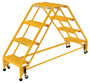Vestil Steel Double Sided Step Ladder - 4 Grip Strut 16-13/16 In. Step Width 350 lb - Yellow