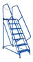Vestil Steel Maintenance Ladder - 58 Degree 7 Perforated 24 In. Step Width 350 lb - Blue