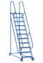 Vestil Steel Maintenance Ladder - 58 Degree 11 Grip Strut 24 In. Step Width 350 lb - Blue