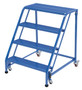 Vestil Steel Standard Slope Ladder No Rail - 58 Degree 4 Perforated 30-1/4 In. Step Width 350 lb - Blue