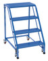 Vestil Steel Standard Slope Ladder - 58 Degree 4 Perforated No Handrail Step 350 lb - Blue
