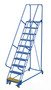 Vestil Steel Standard Slope Ladder - 58 Degree 10 Grip Strut 23-9/16 In. Step 350 lb - Blue
