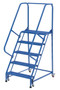 Vestil Steel Standard Slope Ladder - 58 Degree 5 Perforated 30-1/4 In. Step Width 350 lb - Blue
