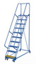 Vestil Steel Standard Slope Ladder - 58 Degree 10 Perforated 23-9/16 In. Step 350 lb - Blue