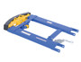 Vestil Steel Fork Truck Hook Base - 32 In. Length With Steel/Rubber Push Bumper-Attachment to 2 In. Receiver 15 In. x 28 In. x 5-3/4 In - Blue/Yellow