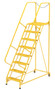 Vestil Steel Maintenance Ladder - 58 Degree 8 Grip Strut 24 In. Step Width 350 lb - Yellow