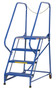 Vestil Steel Maintenance Ladder - 58 Degree 4 Grip Strut 24 In. Step Width 350 lb - Blue