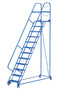 Vestil Steel Maintenance Ladder - 58 Degree 12 Perforated 24 In. Step Width 350 lb - Blue