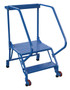 Vestil Steel Tip-N-Roll Ladder - 50 Degree 2 Straddle Grip Strut 24 In. Step Width 50 Degree 350 lb - Blue