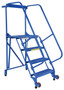 Vestil Steel Tip-N-Roll Ladder - 58 Degree 4 Straddle Grip Strut 24 In. Step Width 350 lb - Blue