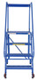 Vestil Steel Tip-N-Roll Ladder - 58 Degree 4 Straddle Grip Strut 24 In. Step Width 350 lb - Blue