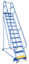Vestil Steel Standard Slope Ladder - 58 Degree 12 Perforated 23-9/16 In. Step 350 lb - Blue