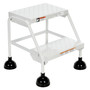 Vestil Steel Commercial Spring Loaded Ladders - 58 Degree 2 Perforated 16 In. Step Width 300 lb - White
