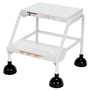 Vestil Steel Commercial Spring Loaded Ladders - 58 Degree 2 Perforated 16 In. Step Width 300 lb - White