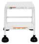 Vestil Steel Commercial Spring Loaded Ladders - 58 Degree 2 Perforated 16 In. Step Width 300 lb - White