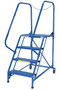 Vestil Steel Maintenance Ladder - 58 Degree 4 Perforated 24 In. Step Width 350 lb - Blue