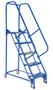 Vestil Steel Standard Slope Ladder - 58 Degree 5 Perforated 16-13/16 In. Step Width 350 lb - Blue
