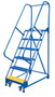 Vestil Steel Standard Slope Ladder - 58 Degree 6 Grip Strut 16-13/16 In. Step Width 350 lb - Blue