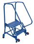 Vestil Steel Tip N Roll Ladder - 58 Degree 2 Grip Strut 24 In. Step Width 350 lb - Blue