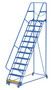 Vestil Steel Standard Slope Ladder - 58 Degree 12 Perforated 30-1/4 In. Step Width 350 lb - Blue