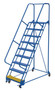 Vestil Steel Standard Slope Ladder - 58 Degree 9 Grip Strut 30-1/4 In. Step Width 350 lb - Blue