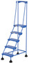 Vestil Steel Commercial Spring Loaded Ladders - 58 Degree 5 Perforated 16 In. Step Width 300 lb - Blue