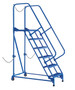 Vestil Steel Semi-Trailer Access Ladder - 58 Degree 6 Grip Strut 24 In. Step Width 350 lb - Blue