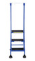 Vestil Steel Commercial Spring Loaded Ladder - 3 Steps 16 In. Wide 58 Degree with Anti-Slip Rubber Mats 300 lb - Blue