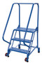 Vestil Steel Tip N Roll Ladder - 58 Degree 3 Perforated 24 In. Step Width 350 lb - Blue