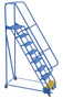 Vestil Steel Standard Slope Ladder - 58 Degree 8 Grip Strut 23-9/16 In. Step 350 lb - Blue