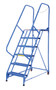 Vestil Steel Maintenance Ladder - 58 Degree 6 Grip Strut 24 In. Step Width 350 lb - Blue