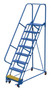 Vestil Steel Standard Slope Ladder - 58 Degree 8 Perforated 23-9/16 In. Step 350 lb - Blue