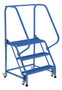 Vestil Steel Standard Slope Ladder - 58 Degree 3 Perforated 30-1/4 In. Step Width 350 lb - Blue