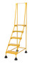 Vestil Steel Commercial Spring Loaded Ladders - 58 Degree 5 Perforated 16 In. Step Width 300 lb - Yellow