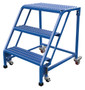 Vestil Steel Standard Slope Ladder - 58 Degree 3 Grip No Handrail Step 350 lb - Blue