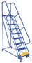 Vestil Steel Standard Slope Ladder - 58 Degree 9 Perforated 23-9/16 In. Step 350 lb - Blue