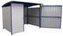 Vestil Steel Multi Duty Shed with Front Doors - 95-1/2 In. x 120 In. x 90-1/16 In. - Blue/White